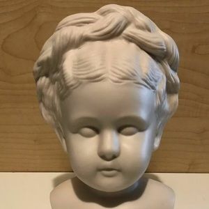 Signed 1965 Vintage Maiden Home Decor Statue Head